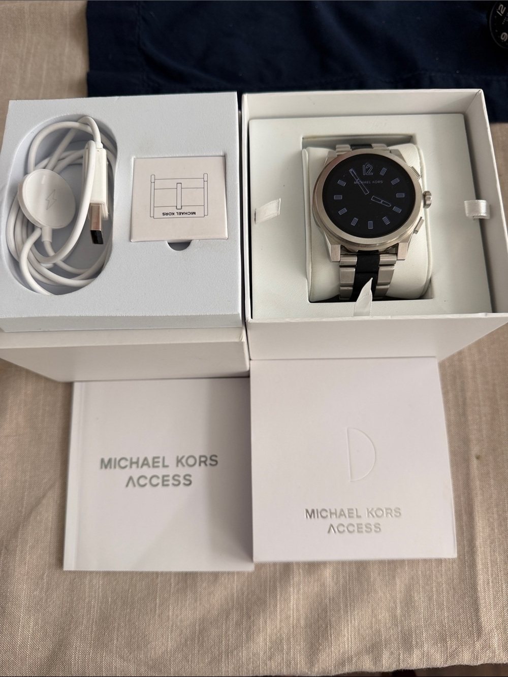 Michael Kors Access Silver-Tone Smartwatch with touchscreen, Two-Tone Bracelet